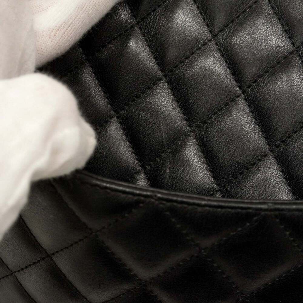 CHANEL Black Lambskin Leather Tote Bag - Picture 8 of 13